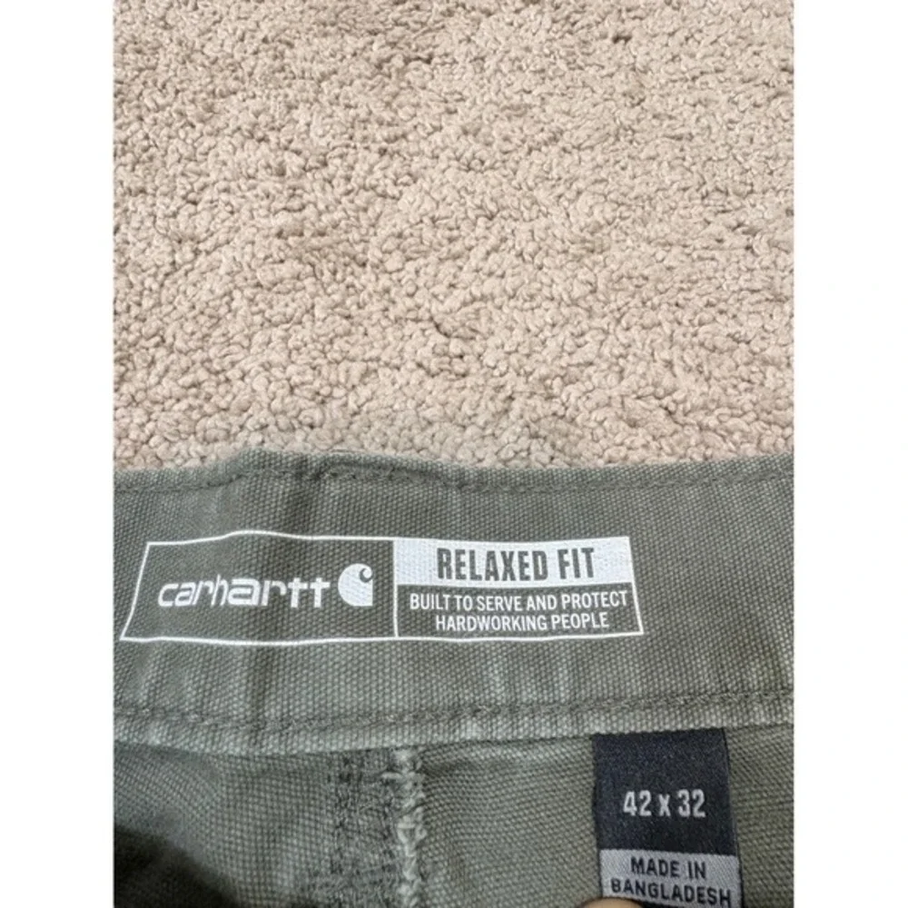 Carhartt BN2802 M Relaxed Fit Work‎ Utility Pants Khaki Green Men Size 42x32